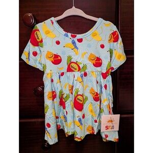 NWT Ploom Baby Super Simple Songs Apples and Bananas Bamboo Peplum Shirt 3T